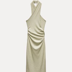 Elegant Cream Halter Dress